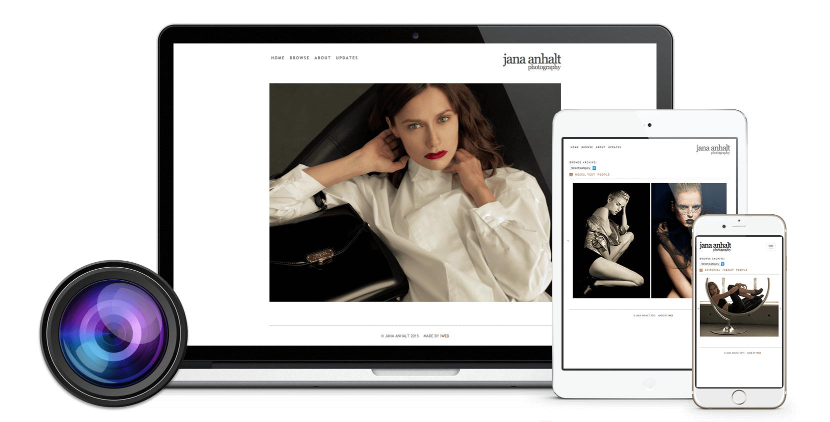 The main page of the Wormeline photo studio website, developed by iWeb