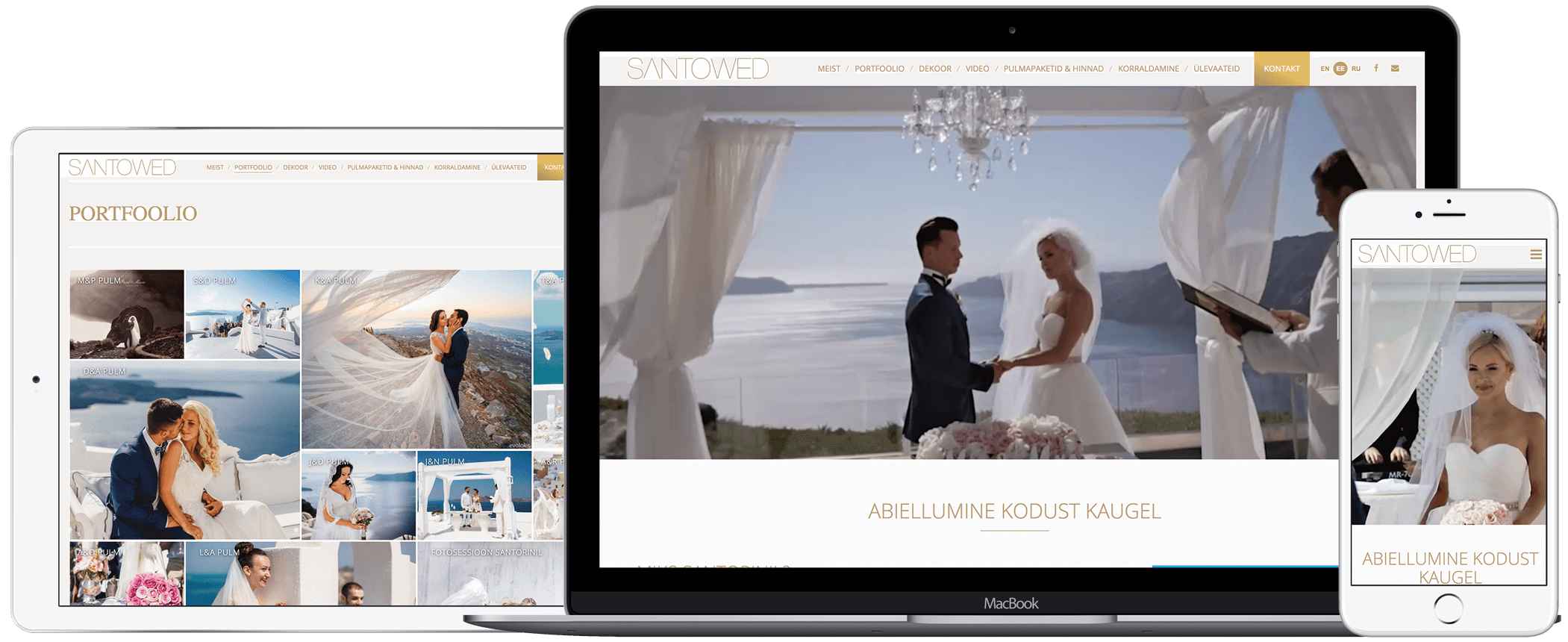 iWeb-designed website for Santowed, a premium wedding agency
