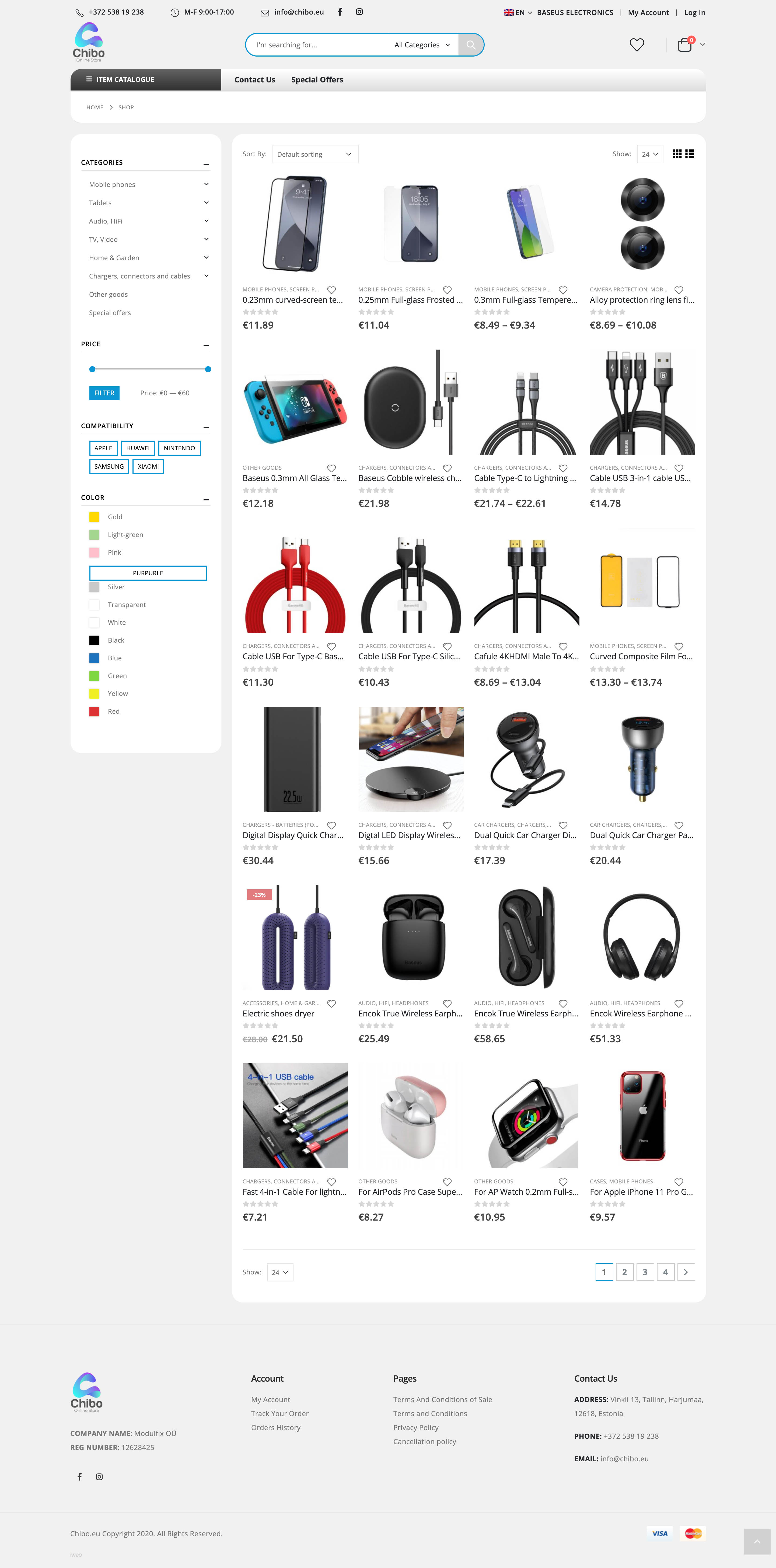Chibo web store page details, executed by iWeb Studio