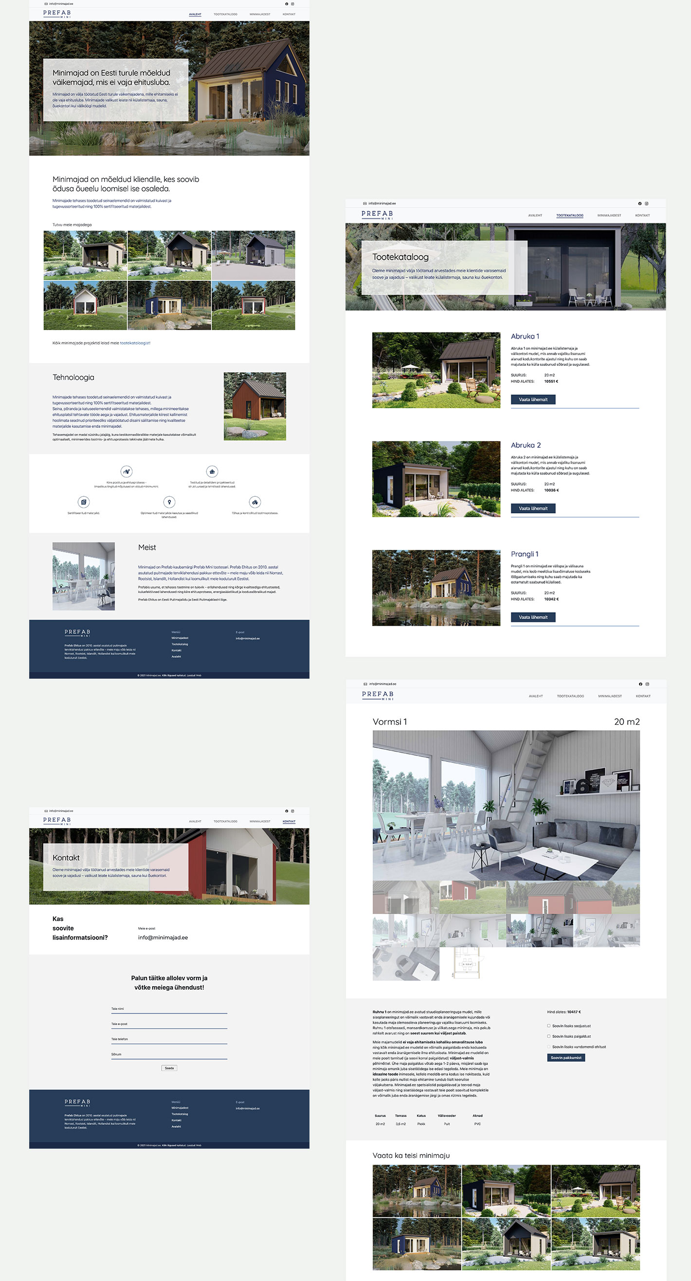 Minimajad website homepage featuring compact home listings by iWeb Studio