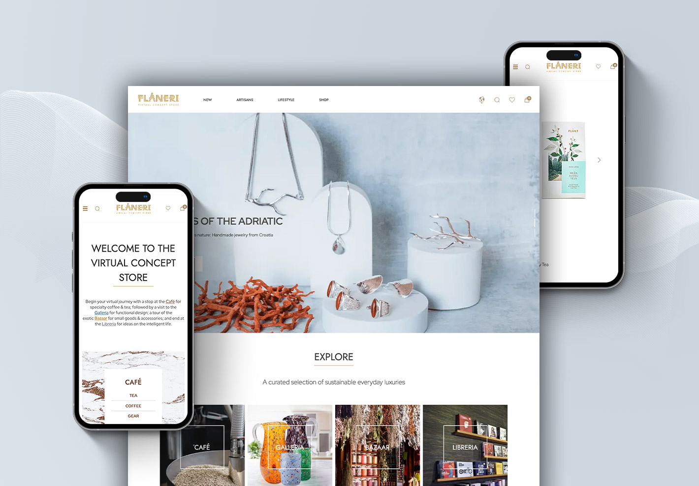 Elegant design of Flâneri's online marketplace by iWeb